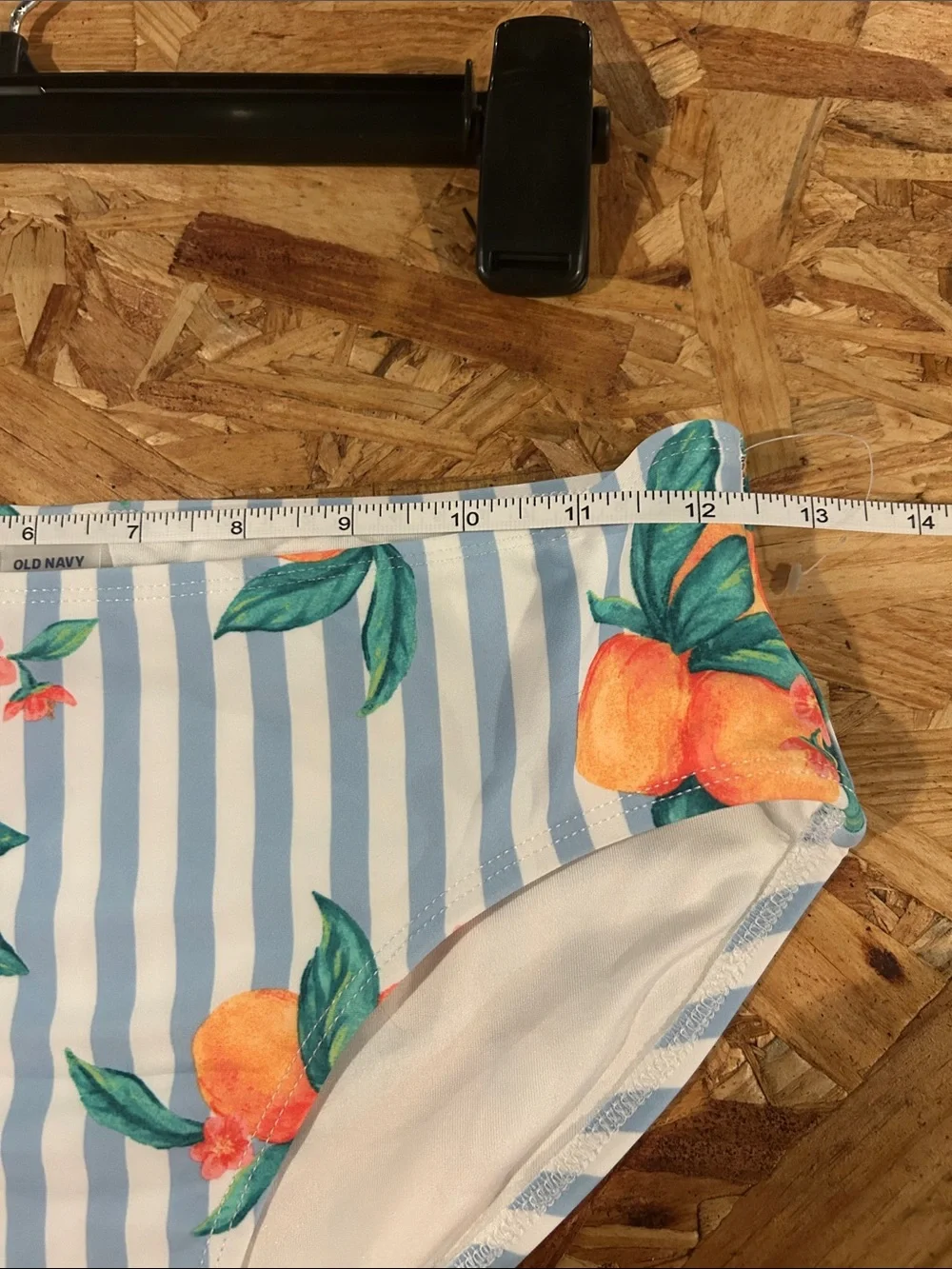 Kids Striped Blue & White Bikini with Orange Floral Print